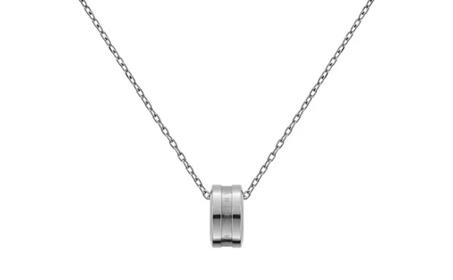 Silver Chain Cylindrical Barrel Pendant Necklace 3