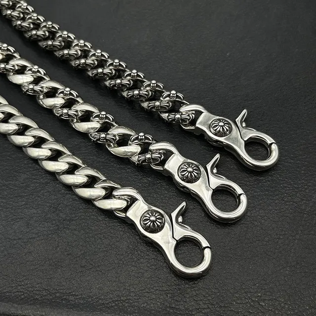 Silver Chunky Curb Link Ornate Floral-Engraved Clasp Bracelet 5