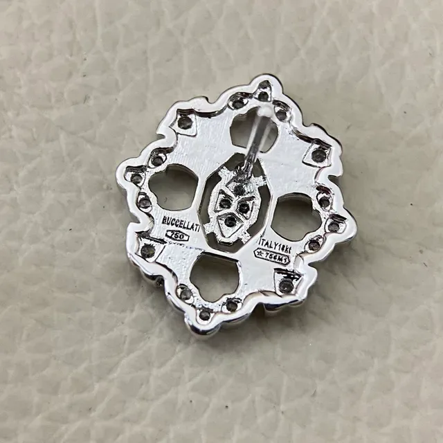 Silver Gold Floral Filigree Pavé-Set Stones Earrings 5