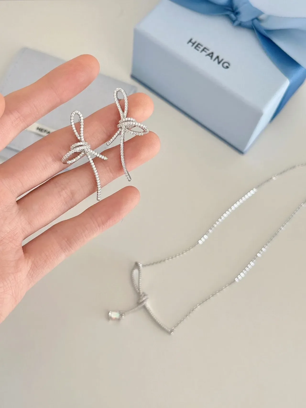 Silver-Tone Rectangular Gemstone Dangling Earrings 8