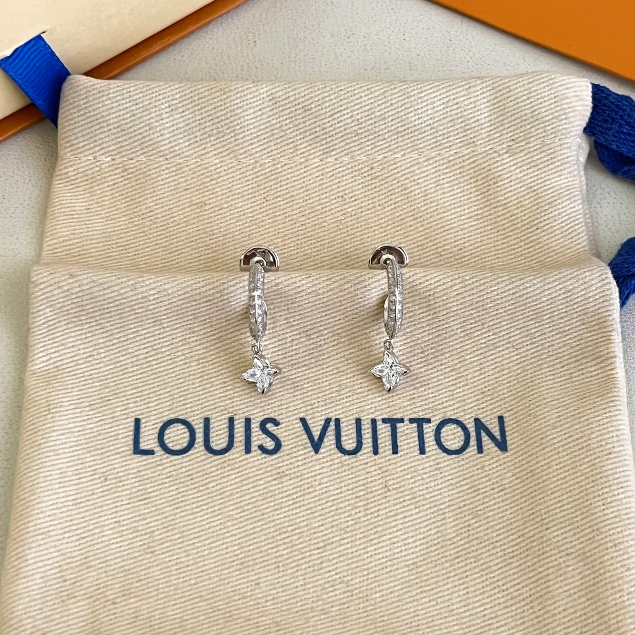 Silver Transparent Hinged Hoop Pavé-Set Gemstones Earrings 5