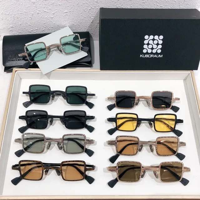 Square-Frame Thin Metal Rim Sunglasses 2