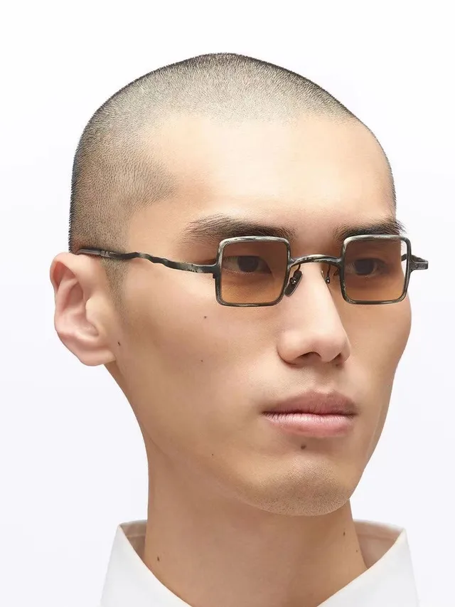 Square-Frame Thin Metal Rim Sunglasses 6