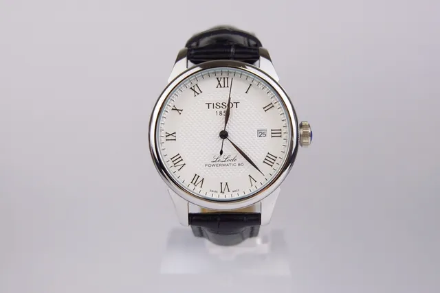 Tissot Le Locle Powermatic 80 White Dial Black Leather Mechanical Watch 2