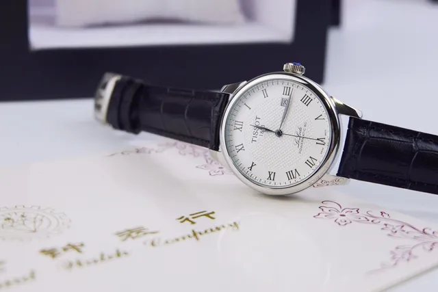 Tissot Le Locle Powermatic 80 White Dial Black Leather Mechanical Watch 7