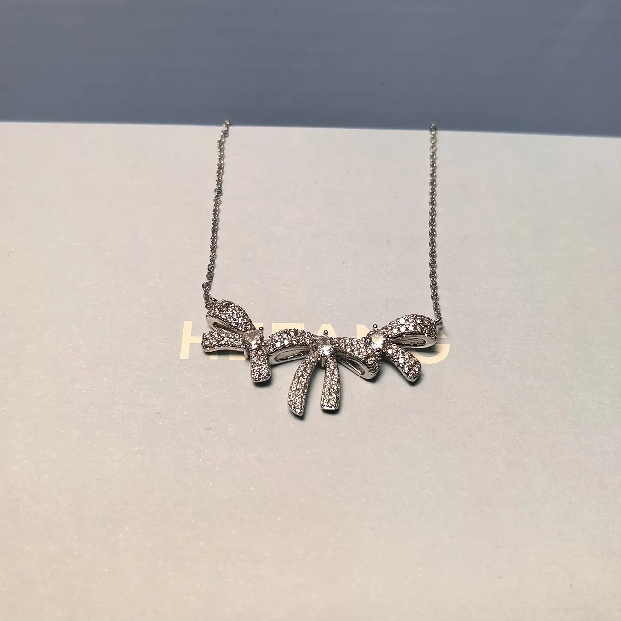Triple Bow Pavé Pendant Necklace 5