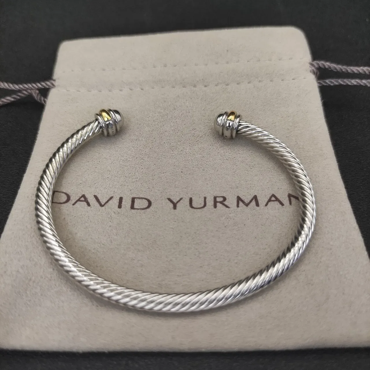 Twisted Cable Dual-Tone Open Cuff Bracelets 4