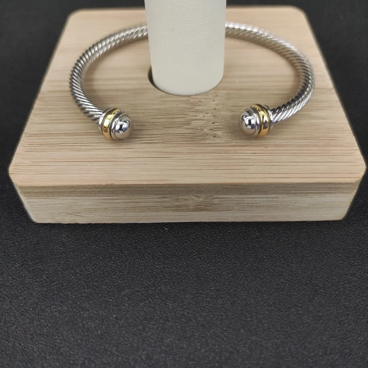 Twisted Cable Dual-Tone Open Cuff Bracelets 6