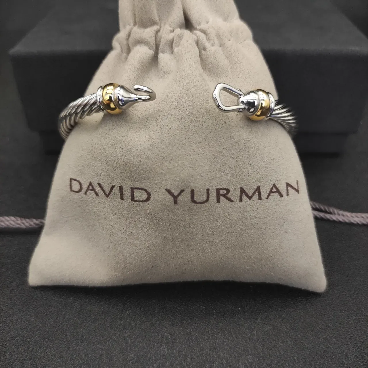 Twisted Cable Two-Tone Hook Clasp Bracelet 8