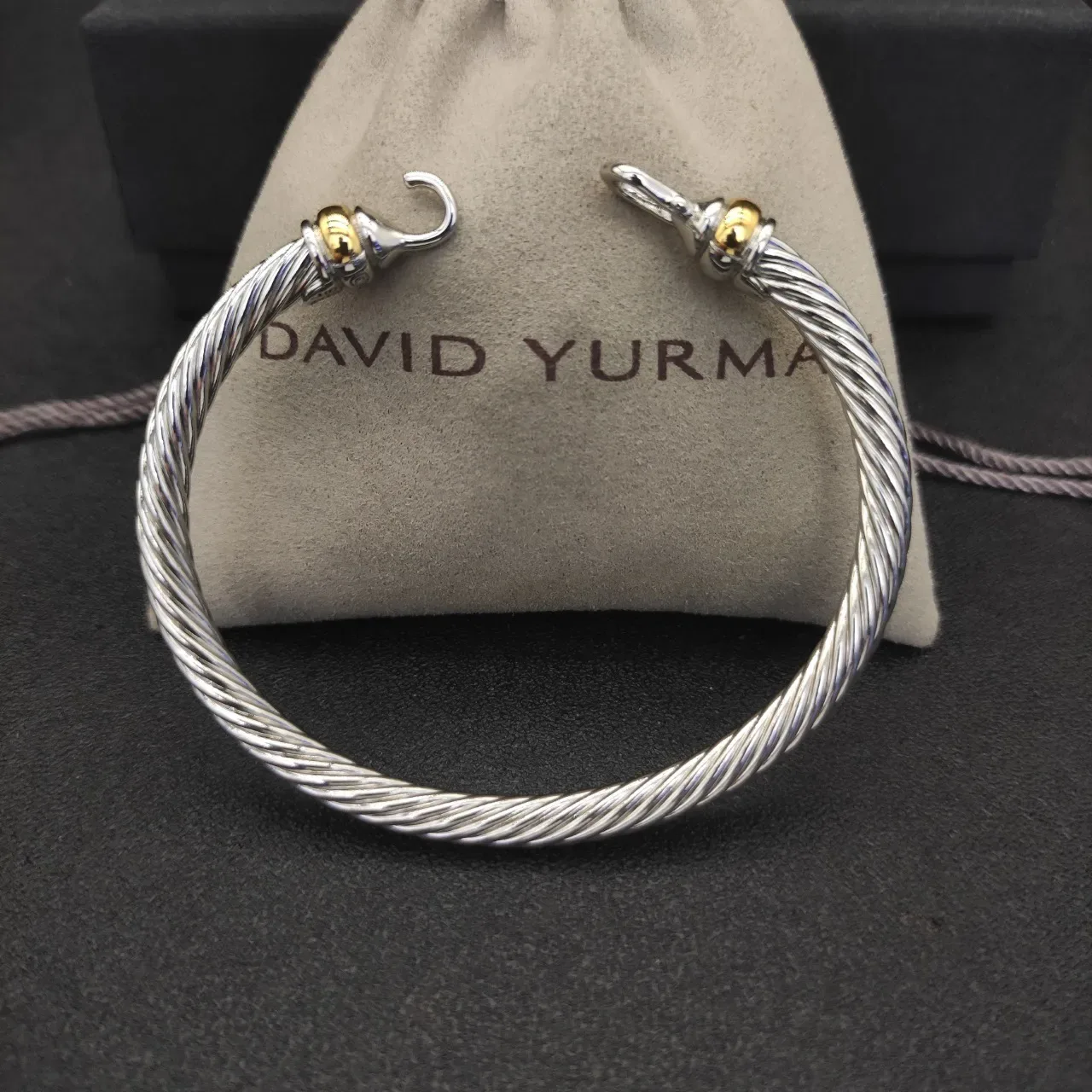 Twisted Cable Two-Tone Hook Clasp Bracelet 9