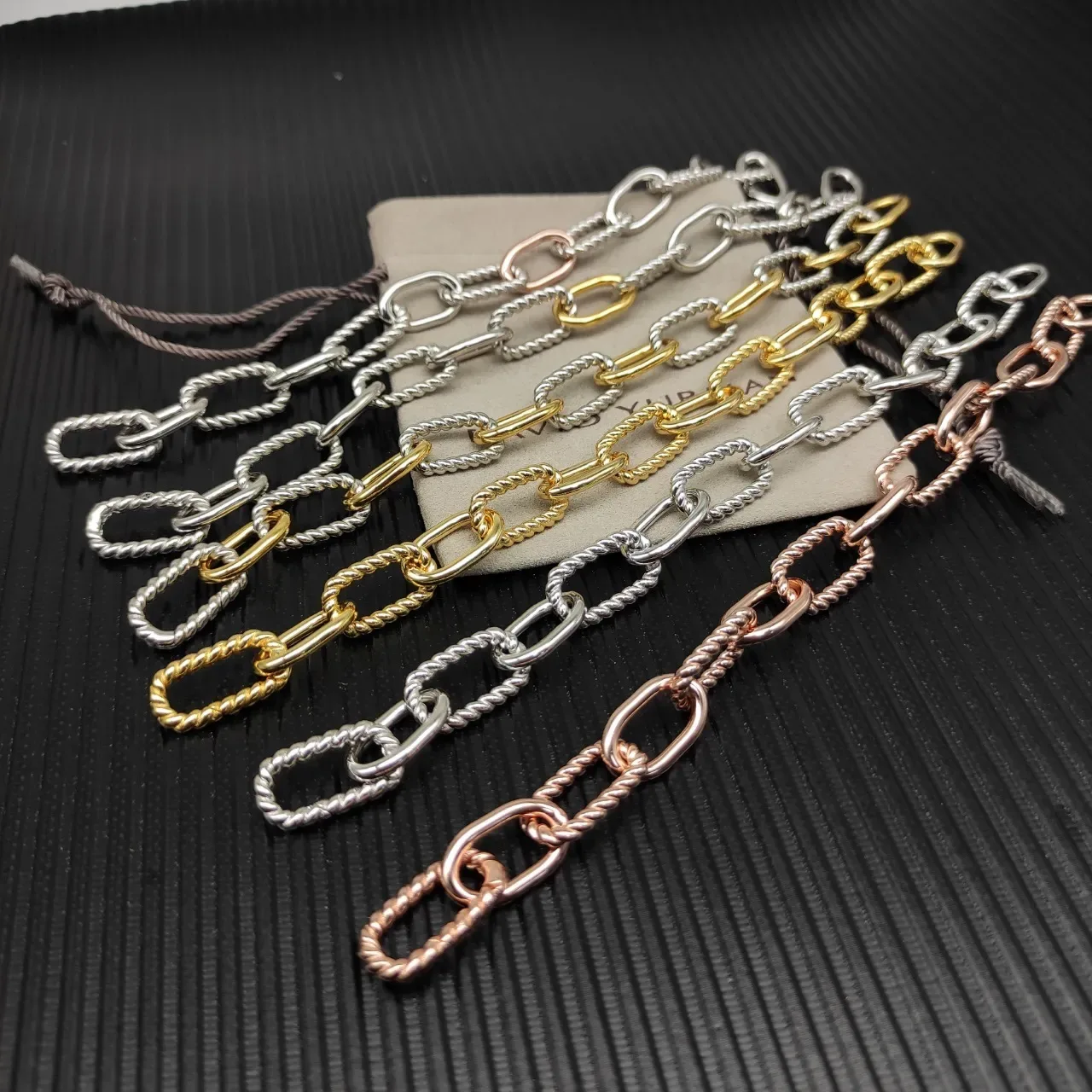 Two-Tone Twisted Rope-Link Chain Bracelet 2