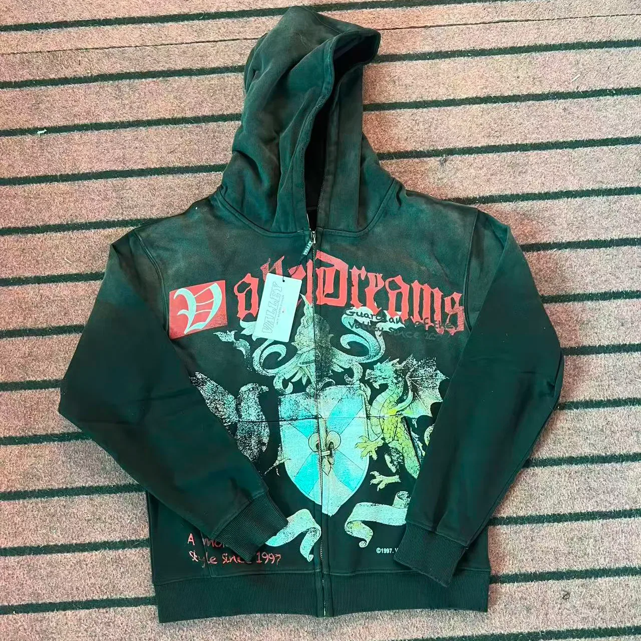 Vale Graphic-Print Oversized Zip-Up Hoodie 3