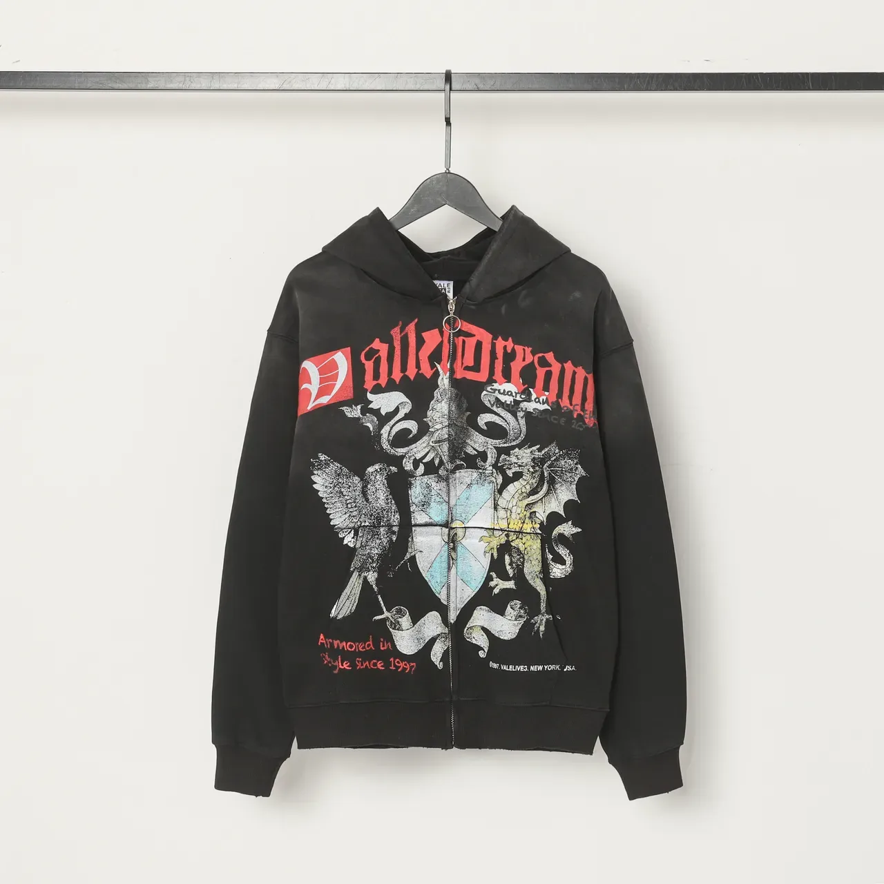 Vale Graphic-Print Oversized Zip-Up Hoodie 4