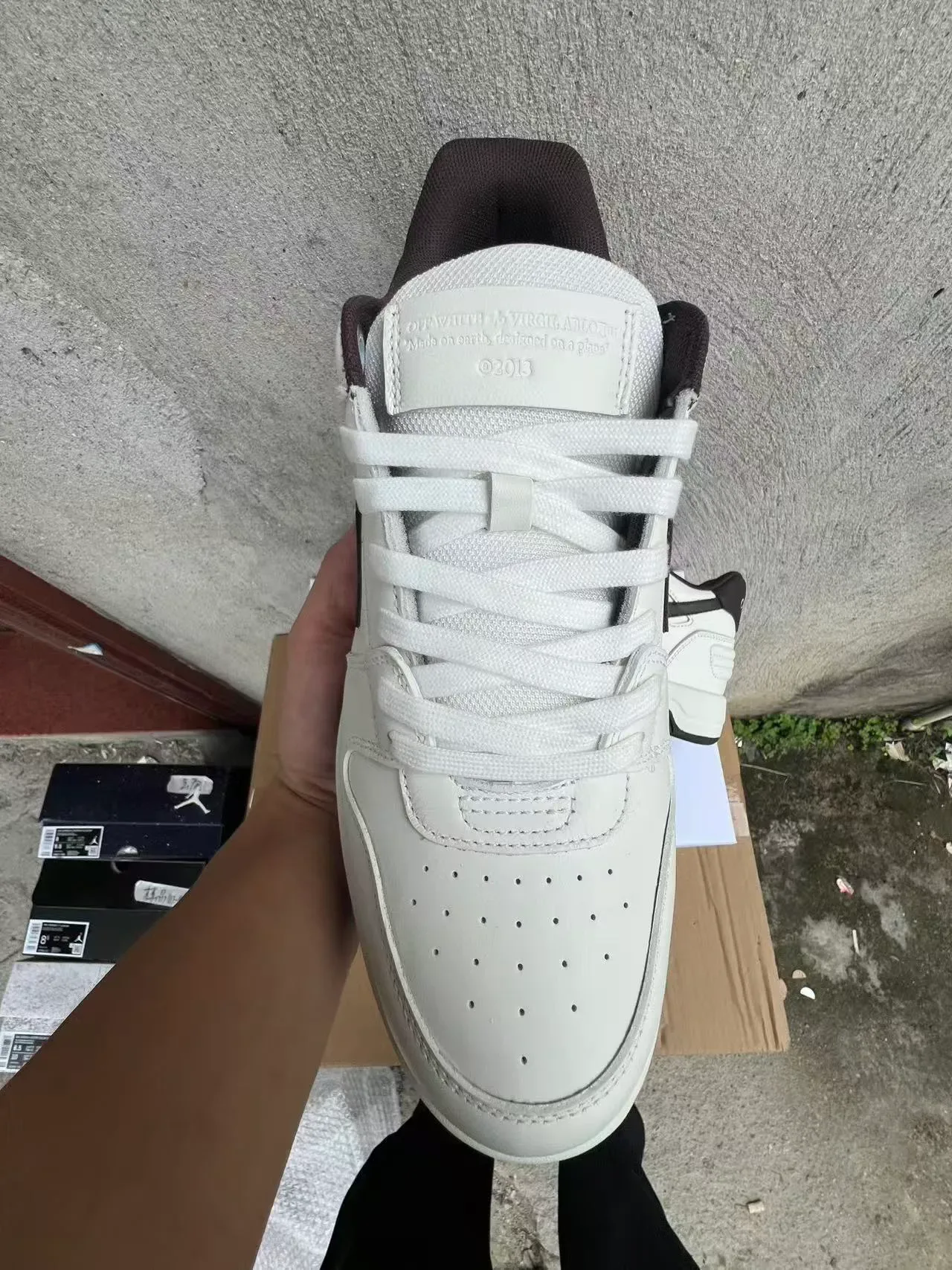 White and Black Arrow Panel Lifestyle Sneaker 3