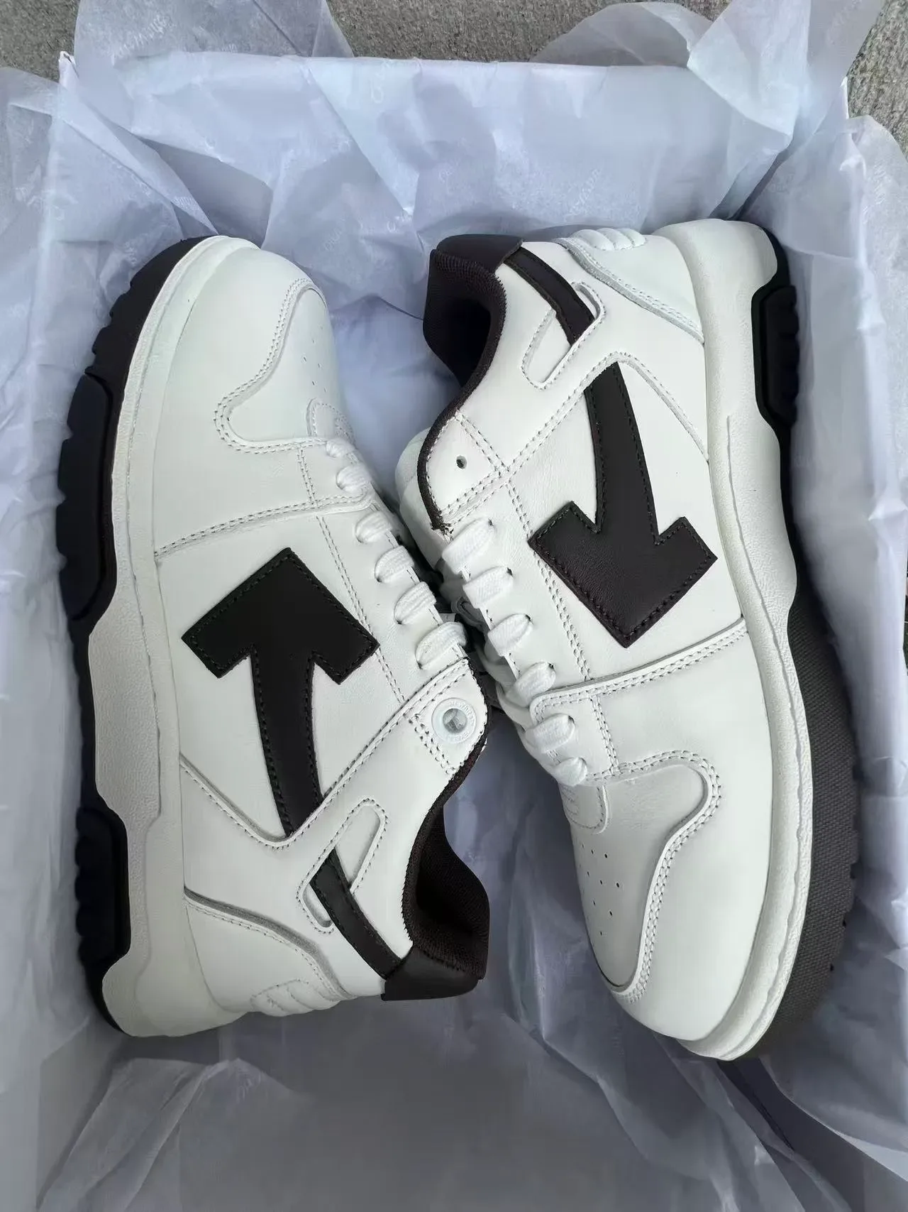 White and Black Arrow Panel Lifestyle Sneaker 9