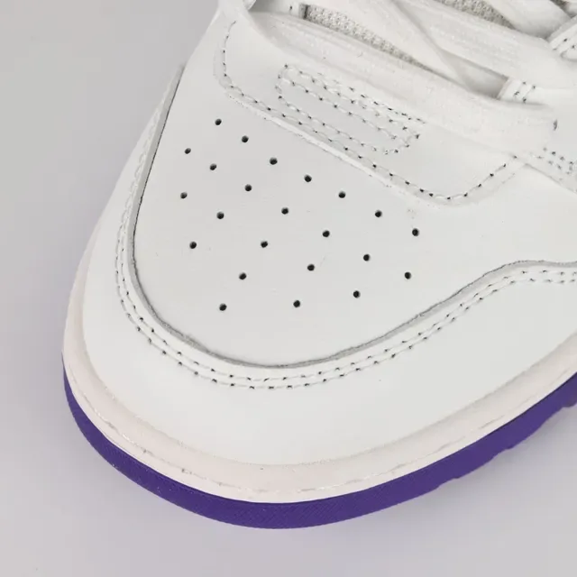 White and Purple Arrow Logo Low-Top Lifestyle Sneakers 5