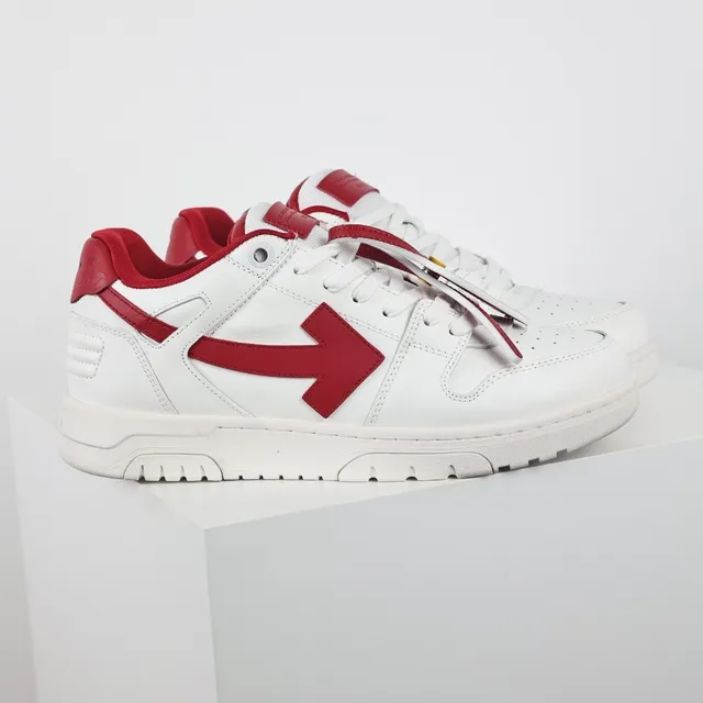 White and Red Arrow Logo Lifestyle Sneakers 3