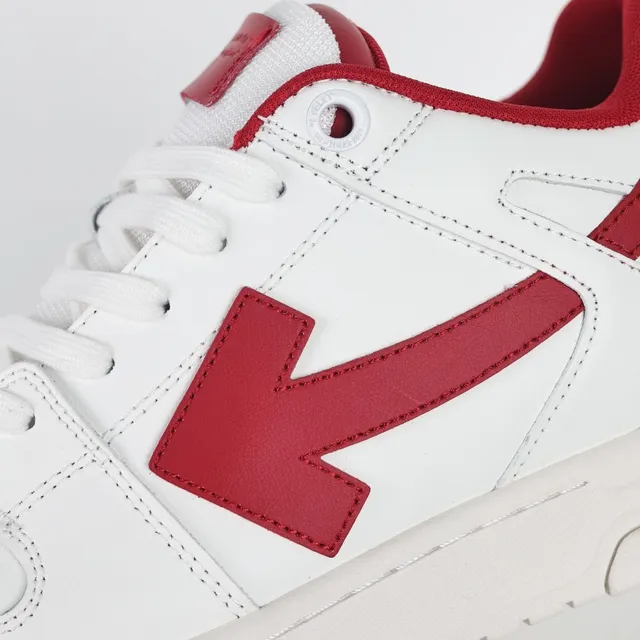 White and Red Arrow Logo Lifestyle Sneakers 6