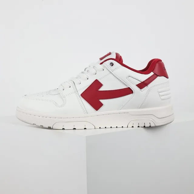 White and Red Arrow Logo Lifestyle Sneakers 9