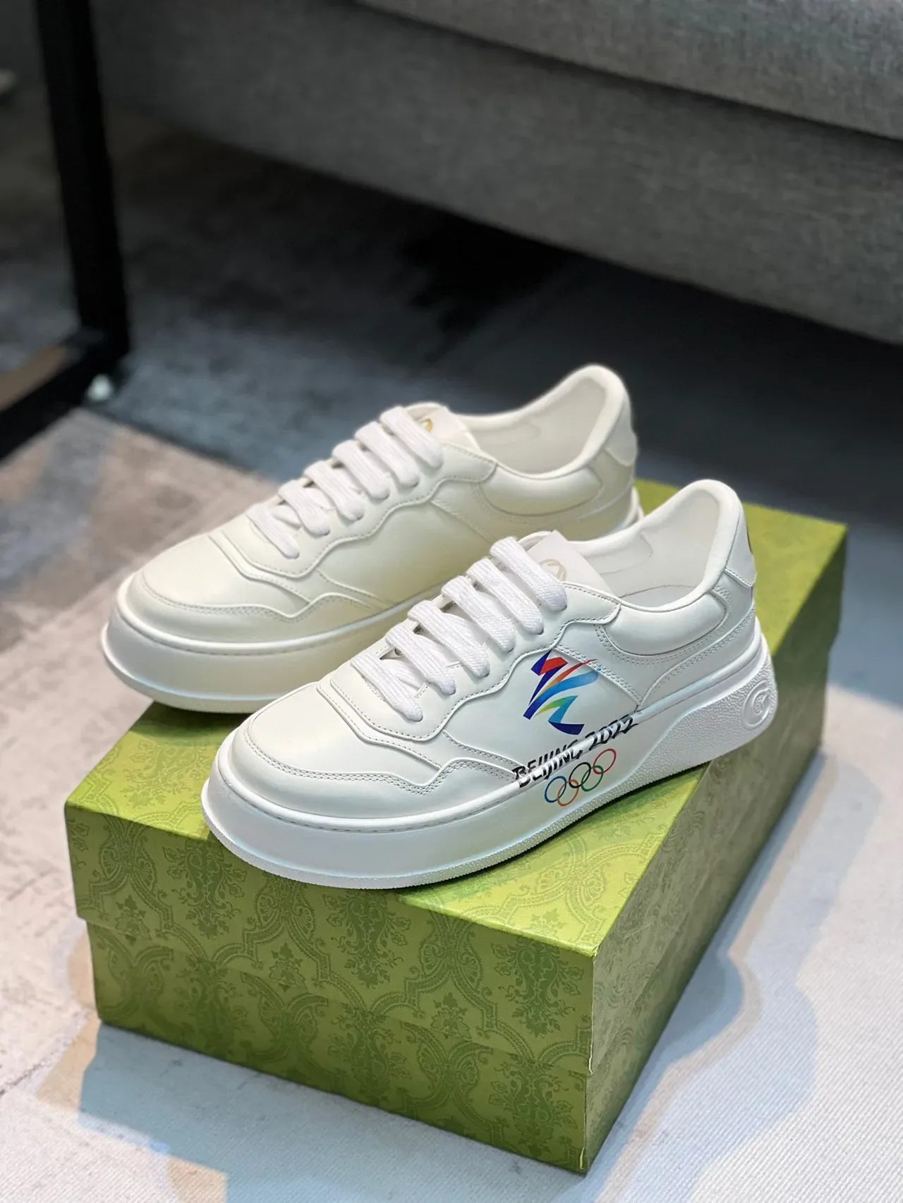 White Beijing 2022 Olympic Logo Platform Lifestyle Sneaker 6