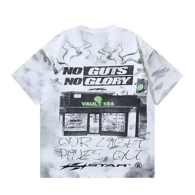 White Black Oversized Fit All-Over Graphic Print T-Shirt 6