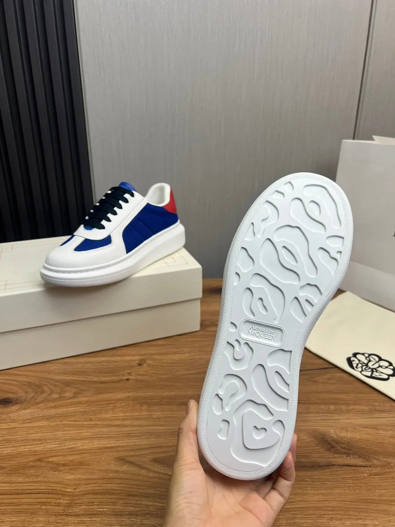 White Blue Red Platform Sneaker 2