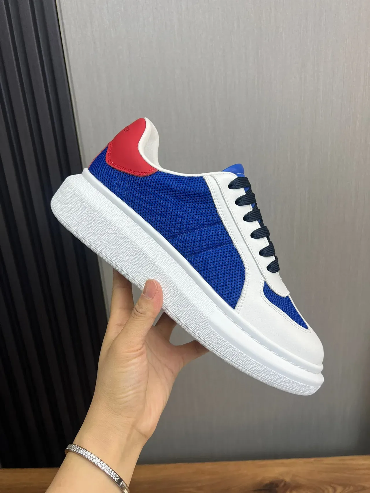 White Blue Red Platform Sneaker 4