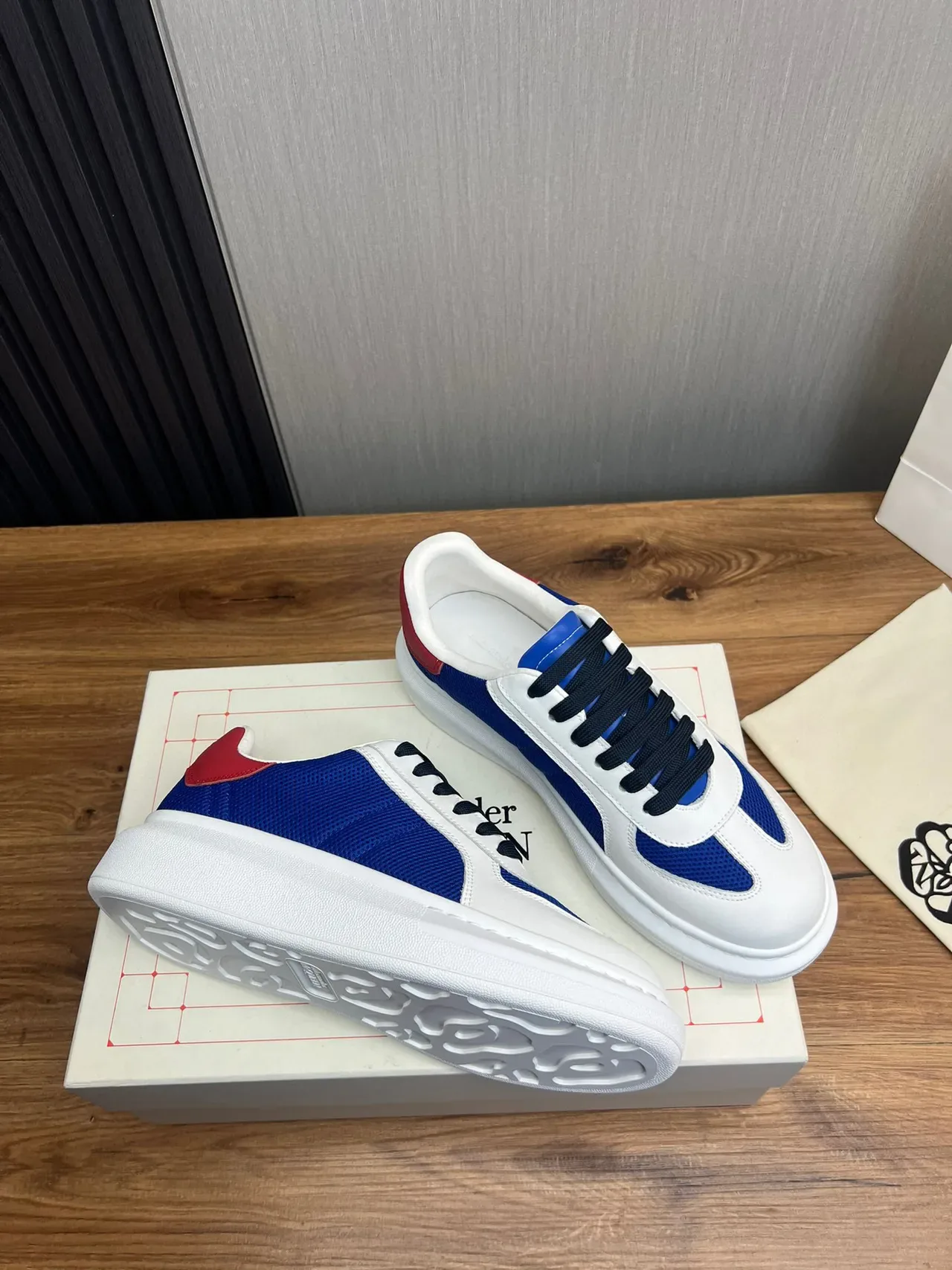 White Blue Red Platform Sneaker 6
