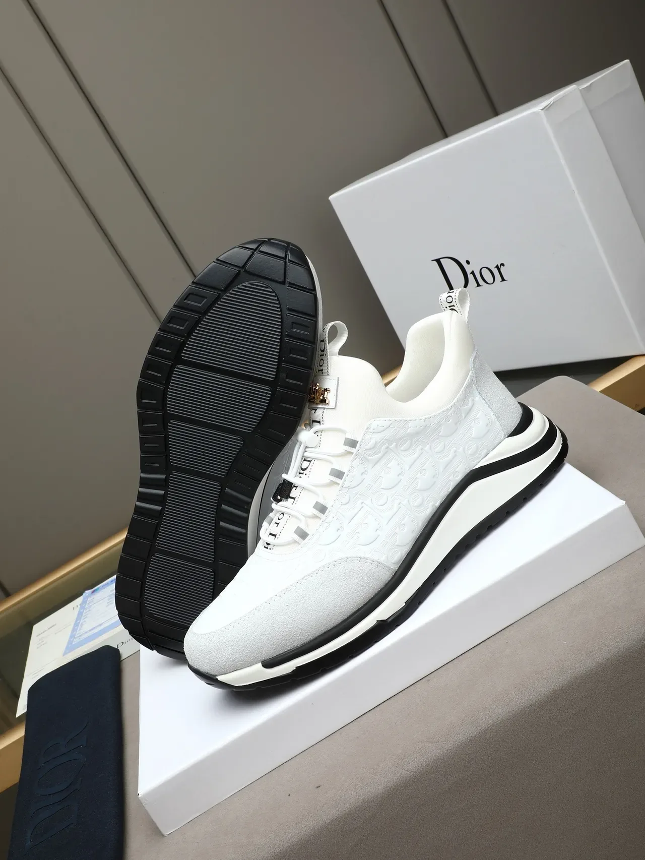 White Embossed Monogram Lifestyle Sneaker 4