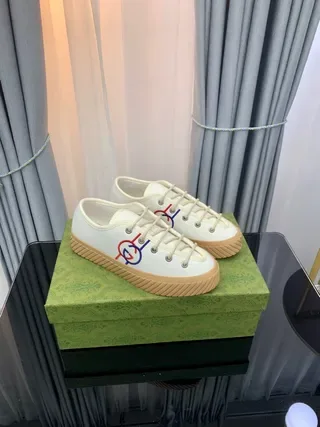 White Embroidered Logo Lifestyle Sneakers 3