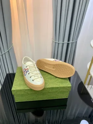 White Embroidered Logo Lifestyle Sneakers 5