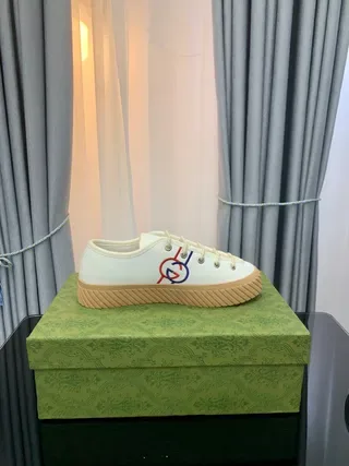 White Embroidered Logo Lifestyle Sneakers 8