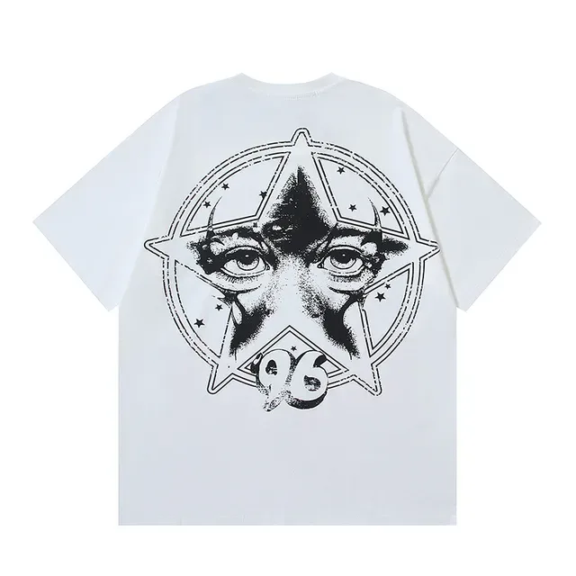 White Graphic-Print Double-Sided Oversized T-Shirt 6