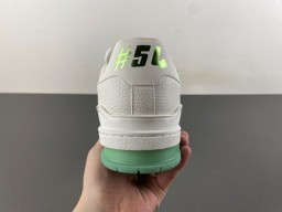 White Green Perforated Upper Mint Contrast Sole Lifestyle Sneakers 4