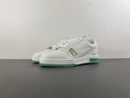 White Green Perforated Upper Mint Contrast Sole Lifestyle Sneakers 10