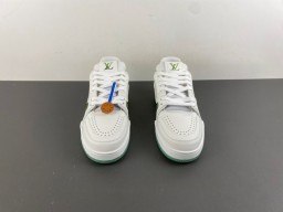White Green Perforated Upper Mint Contrast Sole Lifestyle Sneakers 11