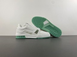 White Green Perforated Upper Mint Contrast Sole Lifestyle Sneakers 12