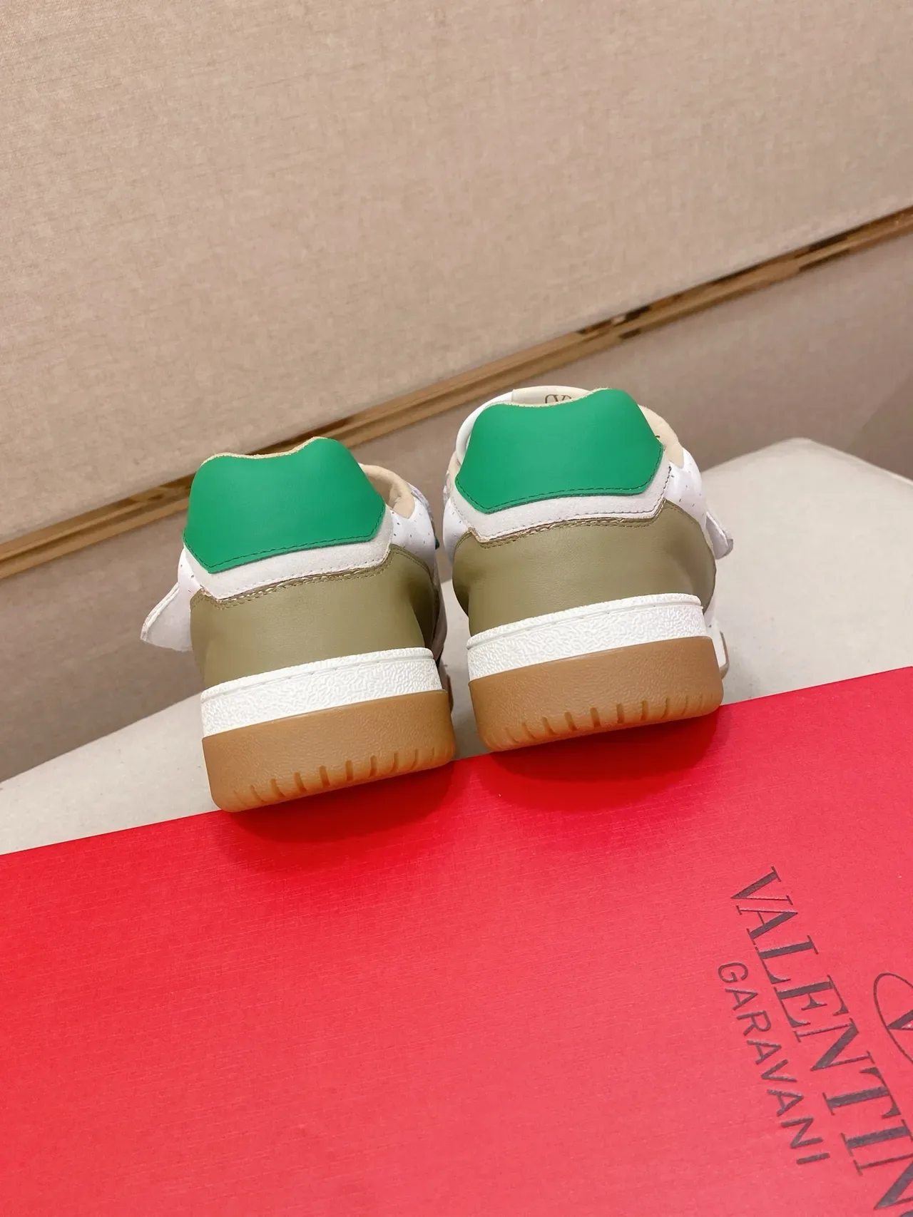 White Green Teal Strap-Closure Lifestyle Sneaker 3