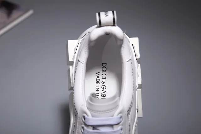 White Layered Sole Perforated Toebox Chunky Sneakers 2