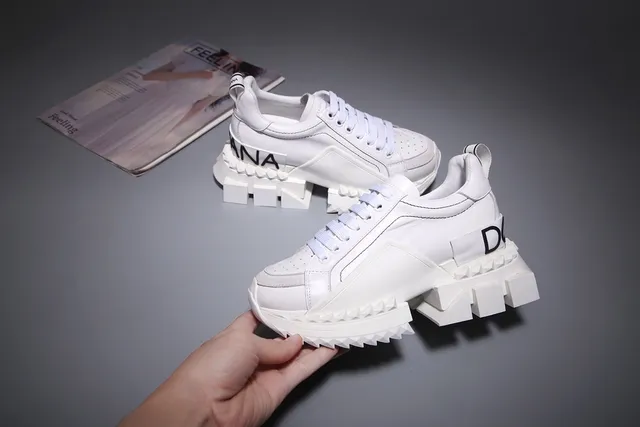White Layered Sole Perforated Toebox Chunky Sneakers 5