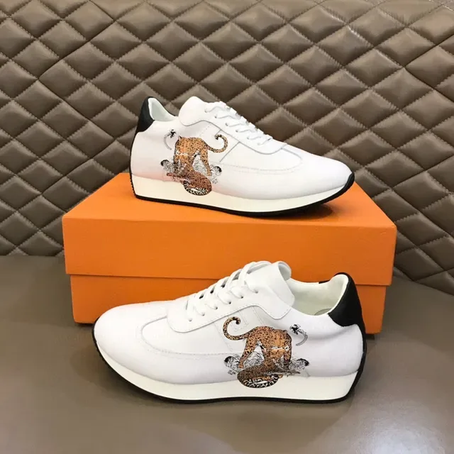 White Leopard Graphic Print Low-Top Sneaker 8