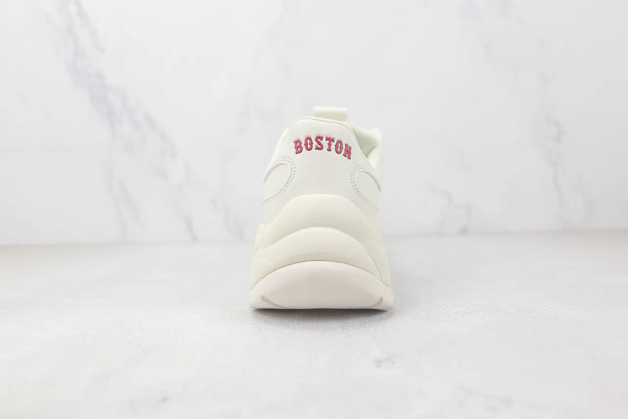 White Red Chunky Sole Leather Upper Sneakers 9