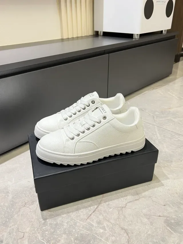 White Textured Upper Low-Top Lifestyle Sneakers 5