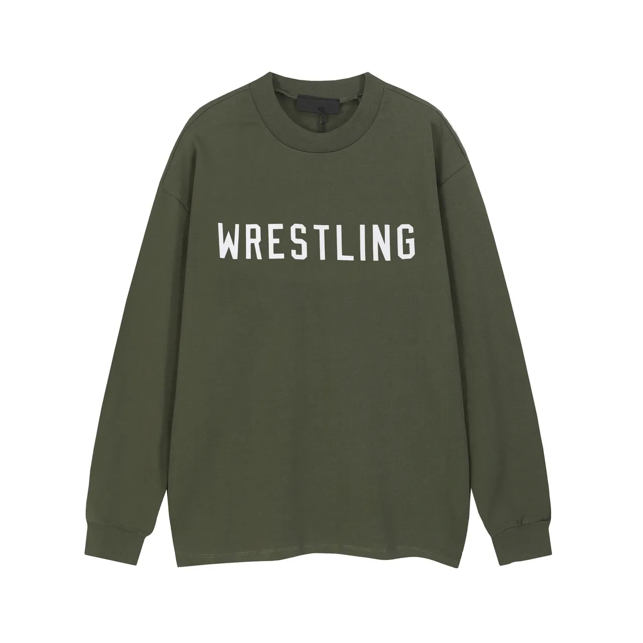 Wrestling Print Relaxed Fit Long Sleeve Crewneck Top 4