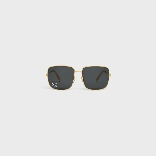 Gentle Monster Silver Brown Angular Shield Silhouette Thin Metal Frame Sunglasses 3