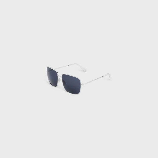 Gentle Monster Silver Brown Angular Shield Silhouette Thin Metal Frame Sunglasses 4