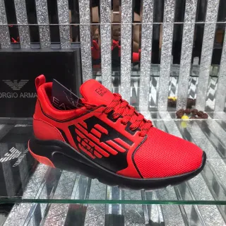 Giorgio Armani EA7 Red and Black Mesh Lifestyle Sneaker