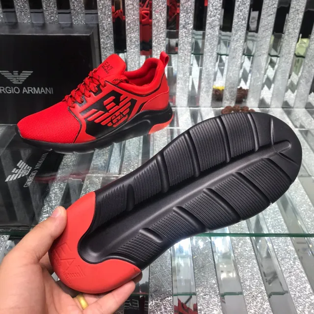 Giorgio Armani EA7 Red and Black Mesh Lifestyle Sneaker 2