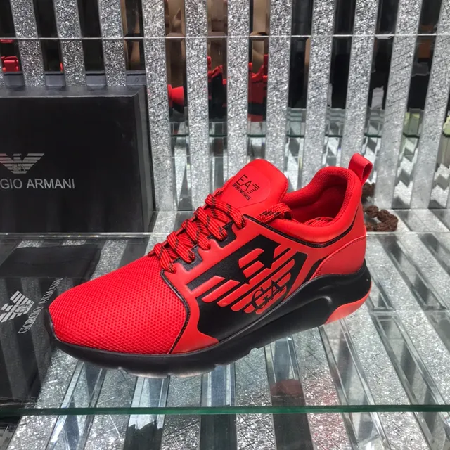 Giorgio Armani EA7 Red and Black Mesh Lifestyle Sneaker 4