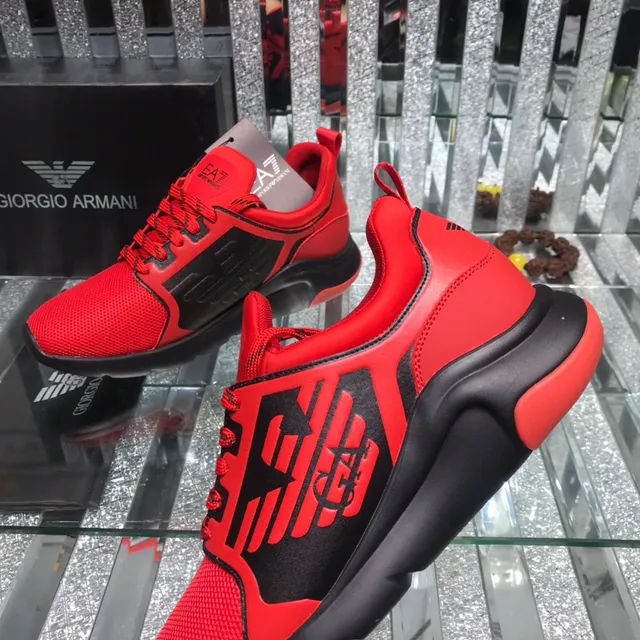 Giorgio Armani EA7 Red and Black Mesh Lifestyle Sneaker 5